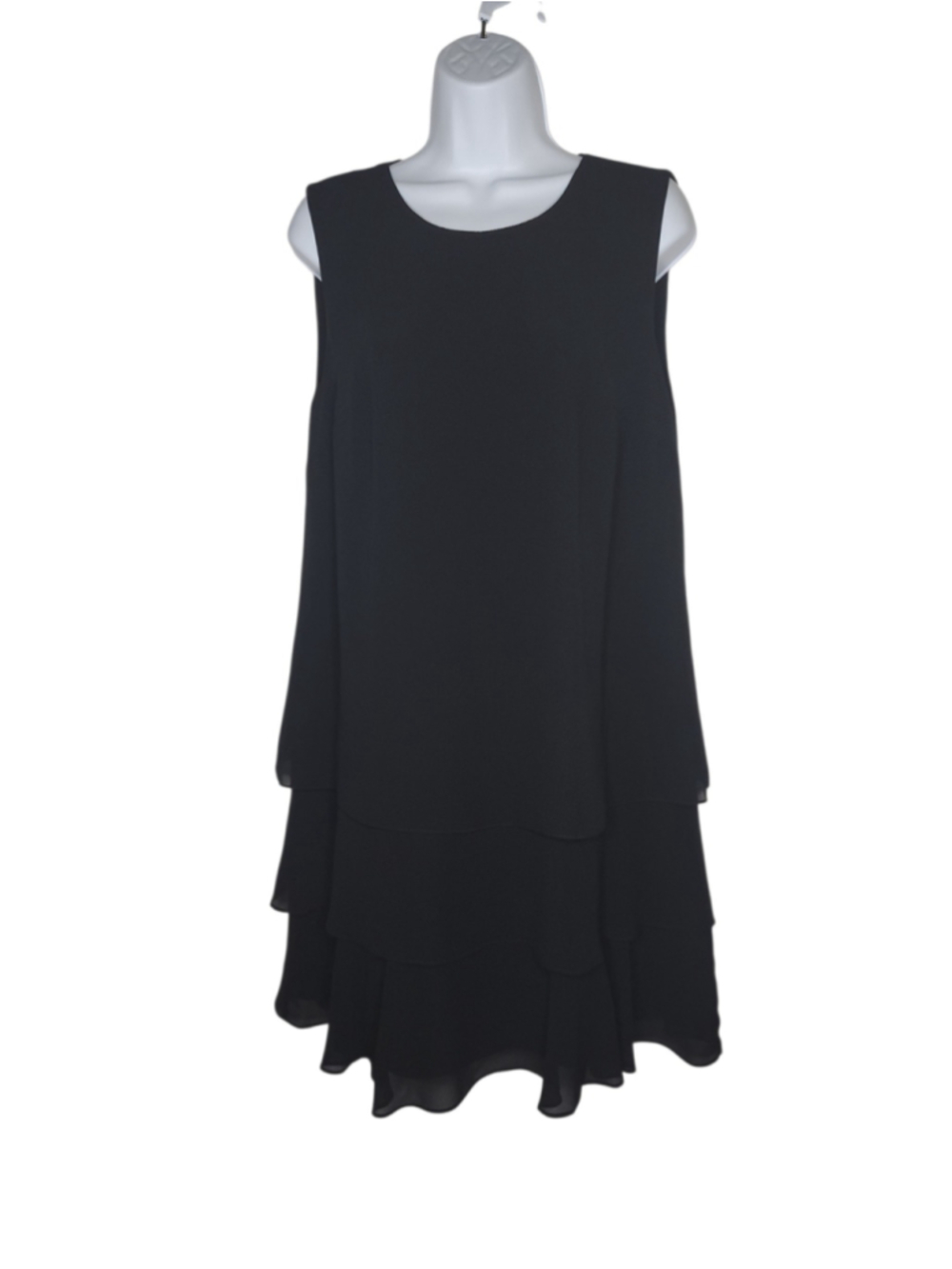 Women's Lauren Ralph Lauren Black Sleeveless Tiered Dress Size 10